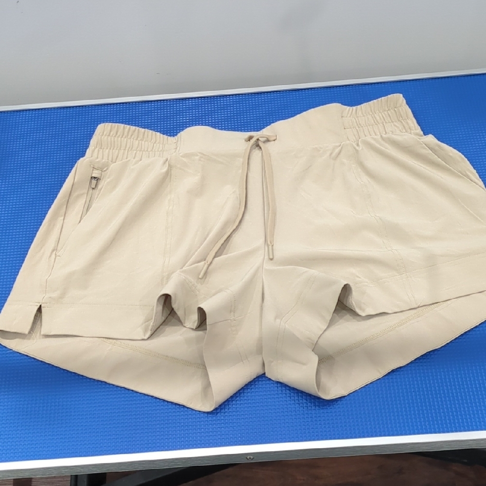 Beige Drawstring Shorts